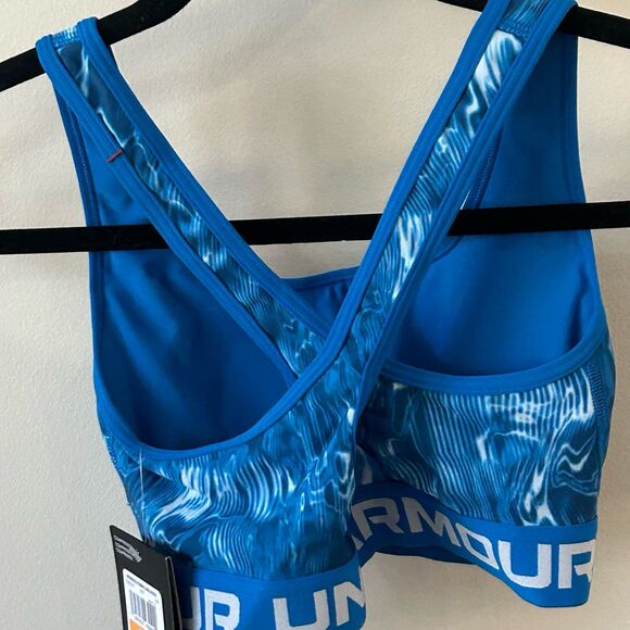 Under Armour Sports Bra Women’s Size SM Mid Printed Cross back Sports Bra NWT - Picture 2 of 9
